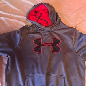 Under Armour Hoodie- Gray/Red good condition